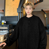 男韩版 特批P35无差价秋冬新款 慵懒风亨利领针织衫 高级感毛衣MY109