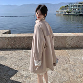 P155 现货新款 K248 中长风衣2B153 7003 26春装 清新粉色休闲韩版