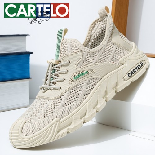 卡帝乐鳄鱼男鞋秋季透气网面鞋新款潮流休闲运动鞋网眼镂空跑步鞋