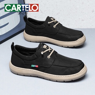 卡帝乐鳄鱼布鞋男款老北京秋季透气运动休闲一脚蹬工作软底爸爸鞋