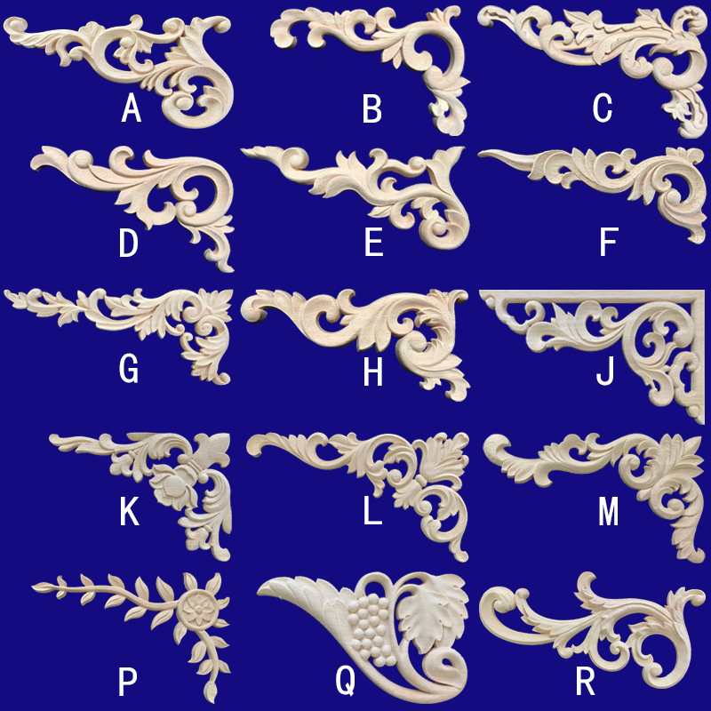 雕花装饰欧式东阳木雕实木角花