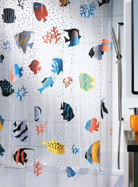 瑞士SPIRELLA浴帘卫浴卫生间浴室防水加厚PEVA隔断帘 热带鱼