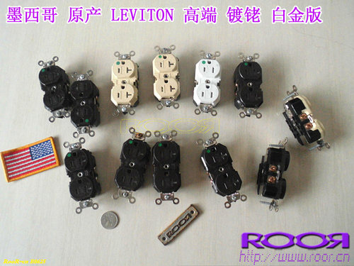 美国USA LEVITON立维腾插座镀铑白金版美标电HiFi音响插座高端货