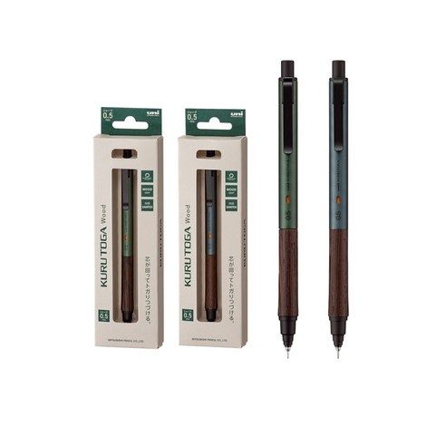 三菱铅笔木质笔握自动旋转