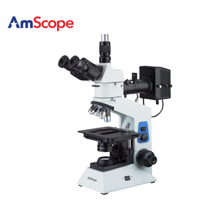 500X三目双光偏振冶金显微镜消色差生物显微镜 AmScope 40X