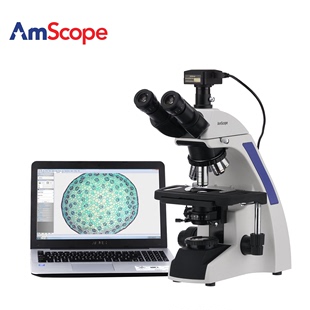 18MP电子相机 2500X三目复合显微镜实验室生物显微镜 40X AmScope