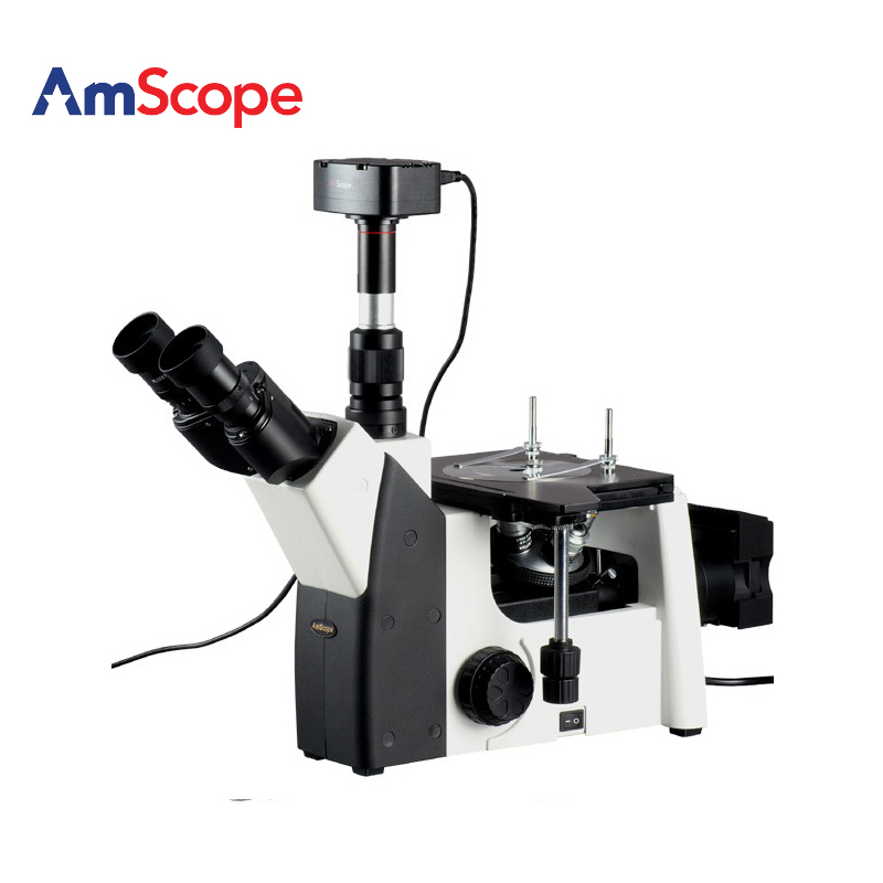 AmScope 50X-1000X 三目倒置金相显微镜 + 10MP USB 摄像头