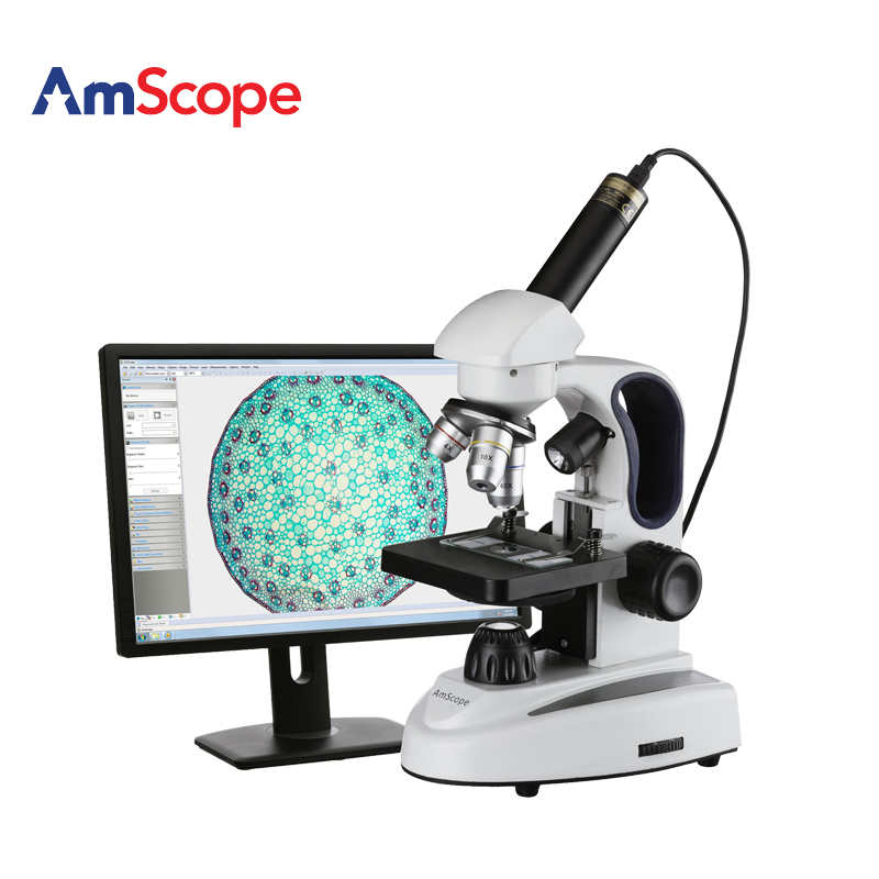 amscope金属框架玻璃数字显微镜