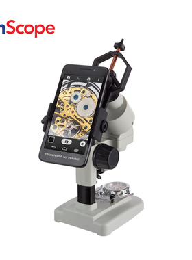 AmScope 20X 40X 无线LED便携式立体显微镜带智能手机支架