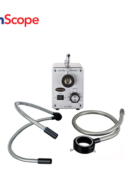 AmScope 50W LED 光纤 OY 光学显微镜照明器鹅颈灯环形灯