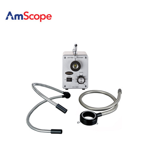 AmScope 50W LED 光纤 OY 光学显微镜照明器鹅颈灯环形灯