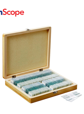 AmScope 100片家庭学校生物学准备显微镜幻灯片 -E