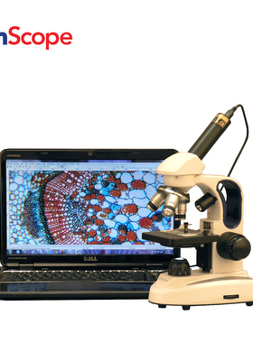 AmScope 40X-1000X复合生物显微镜+3MP相机无线LED顶部和底部灯