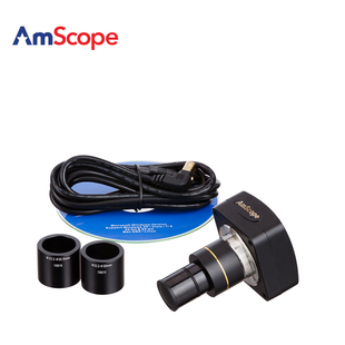 相机附加测量软件便携相机 Amscope 500万像素USB显微镜数码