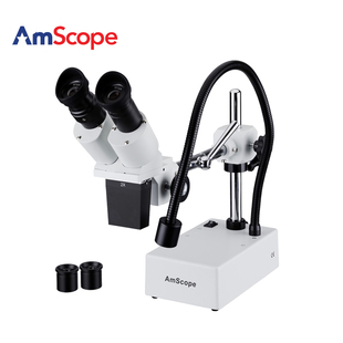 40X体视双目万向臂架显微镜和顶灯 AmScope 10X