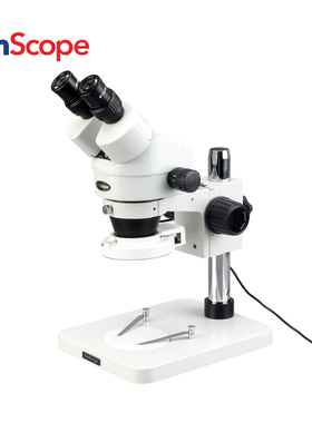 AmScope 3.5X-90X连续变焦三目体视显微镜5MP相机+四光区144-LED