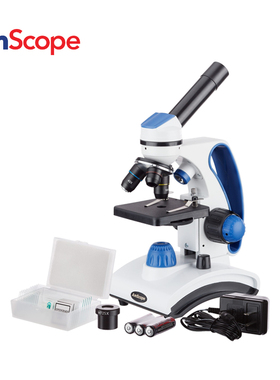 AmScope正品儿童学生显微镜光学1000倍教学科普/养殖检测