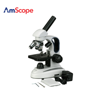 LED金属框架C＆F复合单目显微镜顶部和底部灯 400X 40X AmScope