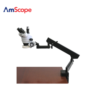 环形灯 45X三目体视显微镜检测维修工业显微镜 3.5X AmScope