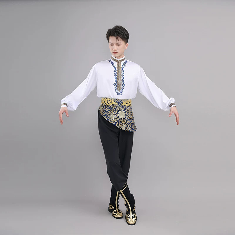 新疆维吾尔族舞蹈演出服男少数民族成人练功练习艺考级表演新疆舞