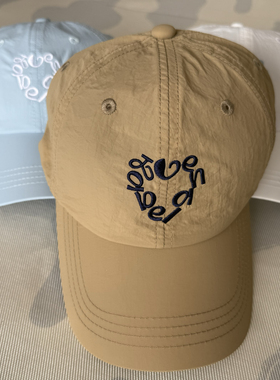春夏季薄款速干遮阳帽韩版时尚字母爱心刺绣棒球帽男女同款鸭舌帽