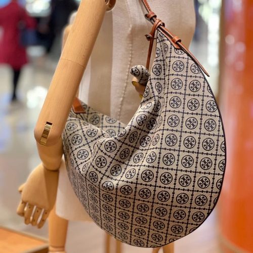 TORYBURCH老花月亮包单肩腋下包