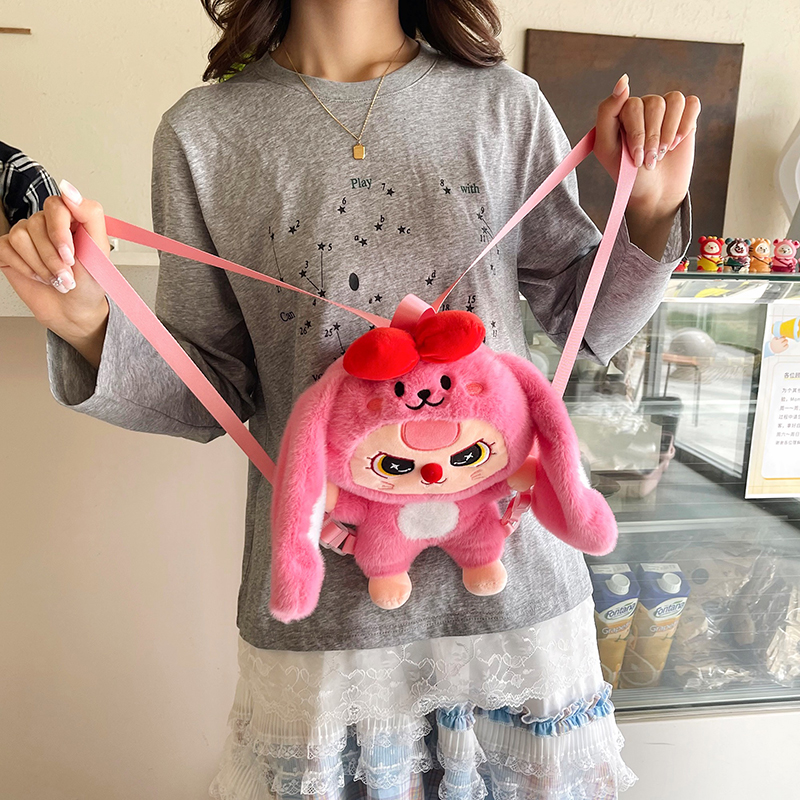 可爱毛绒大号娃娃双肩包儿童礼物兔子抱枕休闲萌妹送闺蜜垂耳兔包