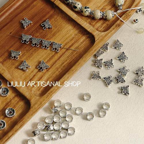 古银隔珠隔片diy手作材料藏银饰品配件手工串珠花托手链项链散珠