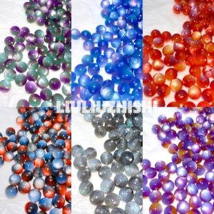 【10颗装】梦幻星空树脂猫眼珠diy材料手工串珠手链项链琉璃散珠