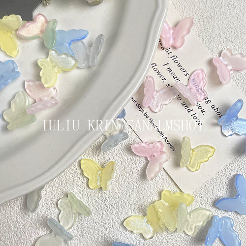 仙气细闪蝴蝶琉璃配件