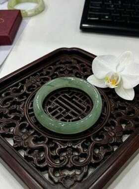 爆款复古清新甜美翠绿飘花手镯10MM小众古风新中式百搭配饰礼物