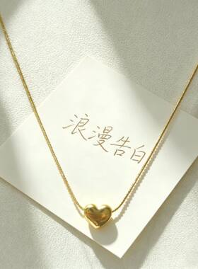 跨境饰品项链女爱心吊坠设计简约大方一心一意女锁骨链简约轻奢感