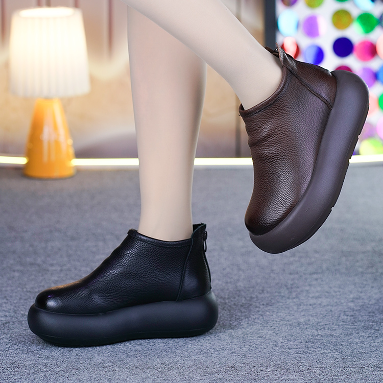 真皮厚底加绒加厚马丁靴