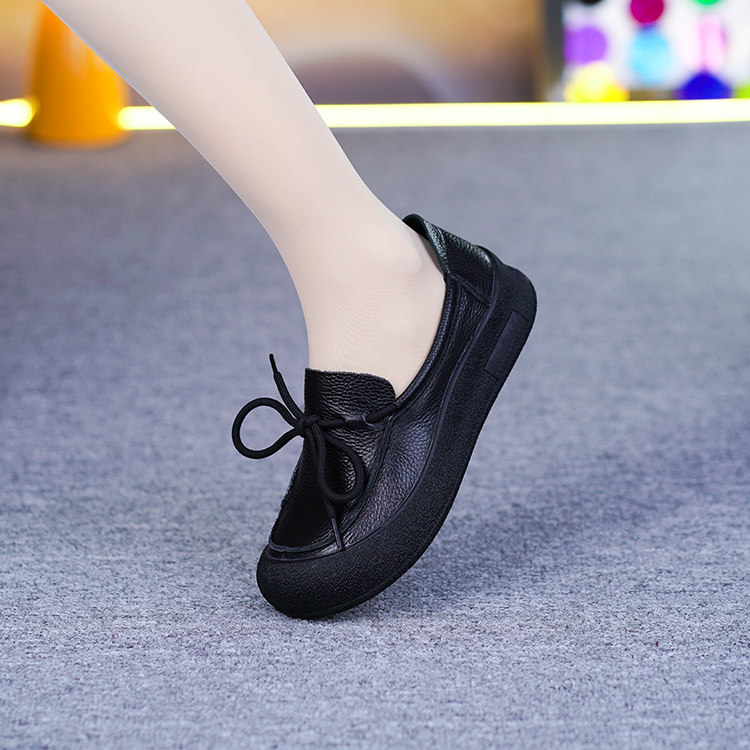 真皮单鞋女秋季新款头层牛皮软底软面平底圆头复古休闲舒适小皮鞋,女鞋,深口单鞋,淘宝优惠券,粉丝福利购,淘宝优惠卷