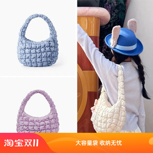 cos云朵包包大容量泡芙包简约通勤单肩斜挎褶皱包高级感单肩包