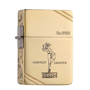 ZIPPO正品 1935复刻侧雕风中女郎送男朋友礼物 煤油打火机防风正版