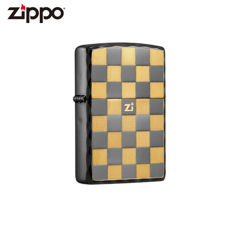 zipoo火机之宝官方格子黑冰防风煤油打火机男士商务礼物个性创意