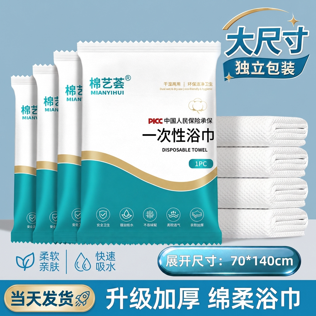 一次性毛巾浴巾独立包装旅游用品