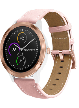 适用佳明Venu3s真皮手表带 255s/265s玫瑰金扣腕带  佳明active3s表带 佳明Venu2s手表带小牛皮手表带18mm潮