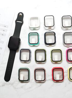 适用苹果手表钢化膜贴膜+保护壳一体iwatch5 6 SE保护套4/9/7全包硬壳apple watch10/11/46mm 40/44/4145mm42