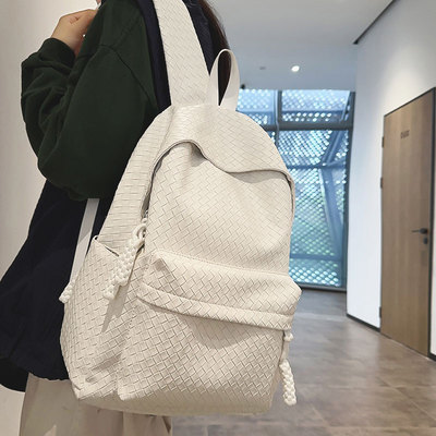 菇八八2024新款纯色双肩包