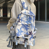 涂鸦书包男款 潮牌初中生高中大学生背包女大容量高颜值旅行双肩包