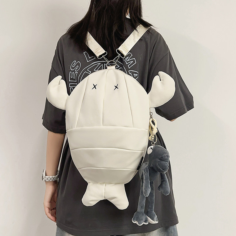 个性潮流小龙虾两用双肩包原创设计感骑行斜挎包男女旅游时尚背包