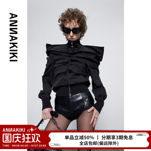 ANNAKIKI3D立体袖多褶外套