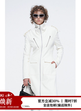 ANNAKIKI【陈慧琳/fil小白同款】小众四芒星机能立领中长款外套女