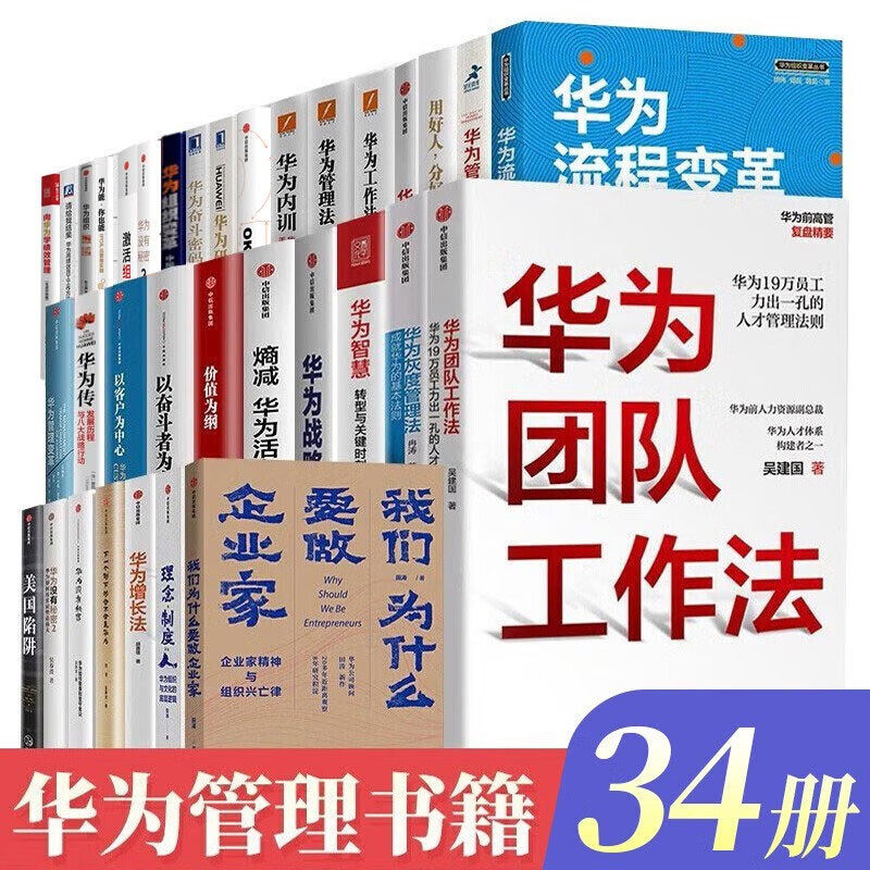 华为书籍(34册)以奋斗者为本 以客户为中心 价值为纲 工作法 管理法 内训 活力之源 管理三部曲