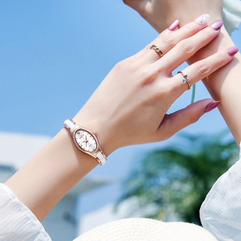 2020新款金仕盾女士手表女石英表时尚潮流简约韩版陶瓷手链表女表