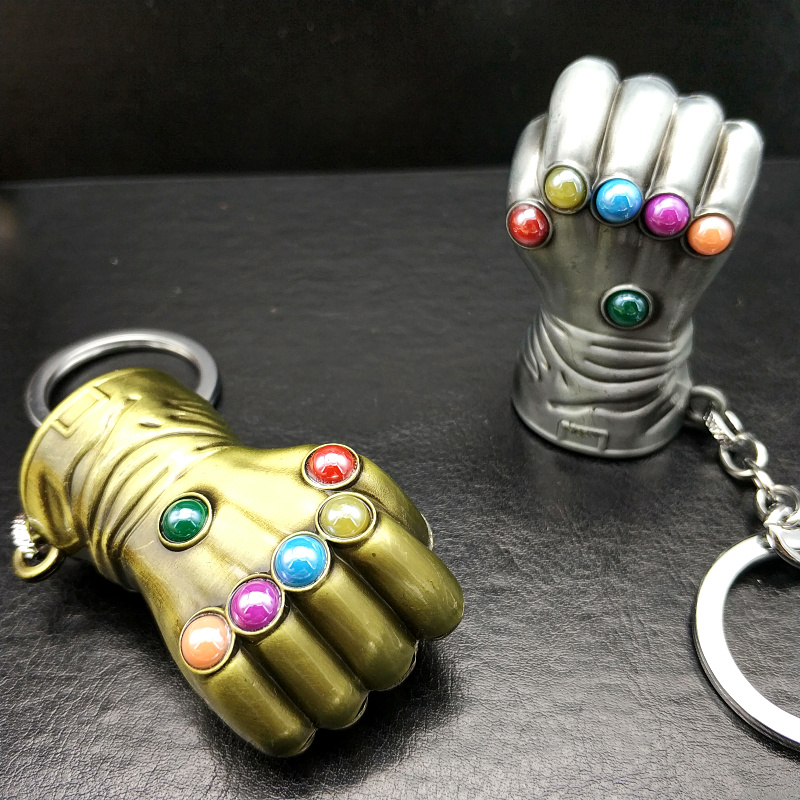 Thanos灭霸无限手套钥匙扣绿巨人复仇者联盟无限宝石钥匙扣链挂