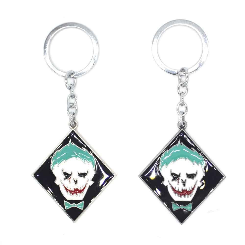 dc影视周边suicide squad自杀小队小丑joker标志合金钥匙扣挂件