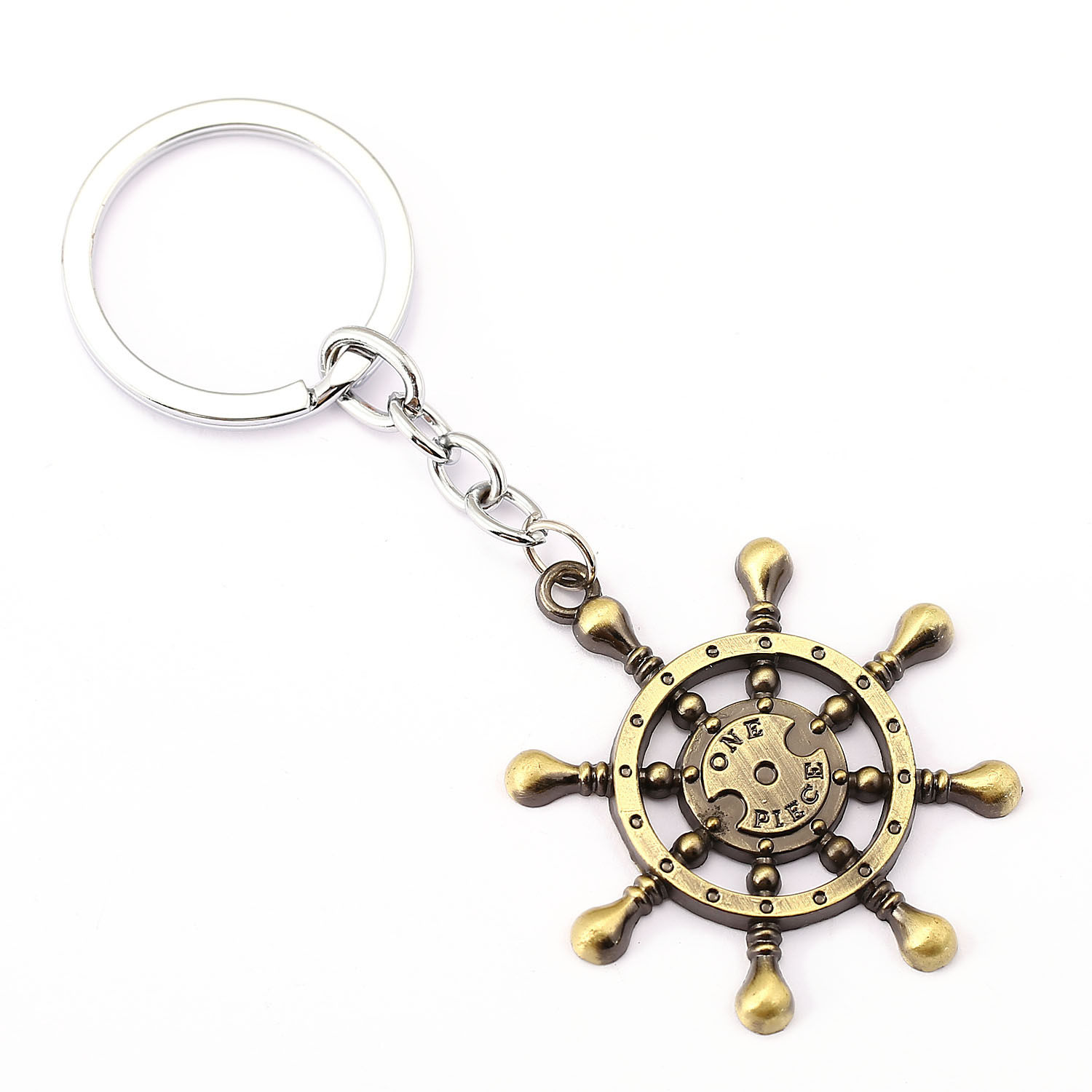 动漫周边海贼航海盗王船舵罗盘立体钥匙扣挂件挂饰品男女生日礼物